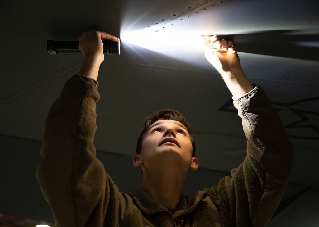 Air Force maintainer working